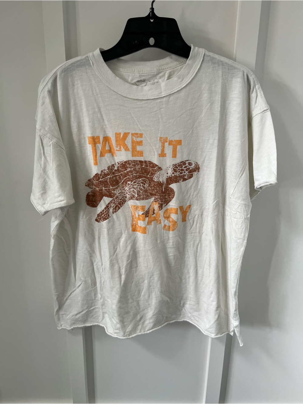 Aerie White 'Take It Easy' Turtle Graphic Tee - White